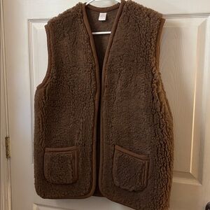 Cozy Brown Sherpa Vest - Women’s Fleece Vest